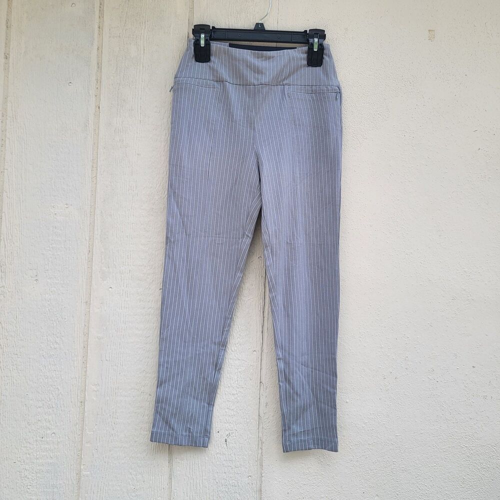 betabrand power down lino cut striped pants leggings wmns sz S petite yoga...
